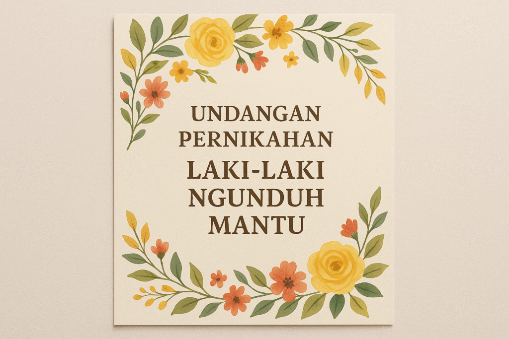 Undangan Pernikahan Laki-Laki Ngunduh